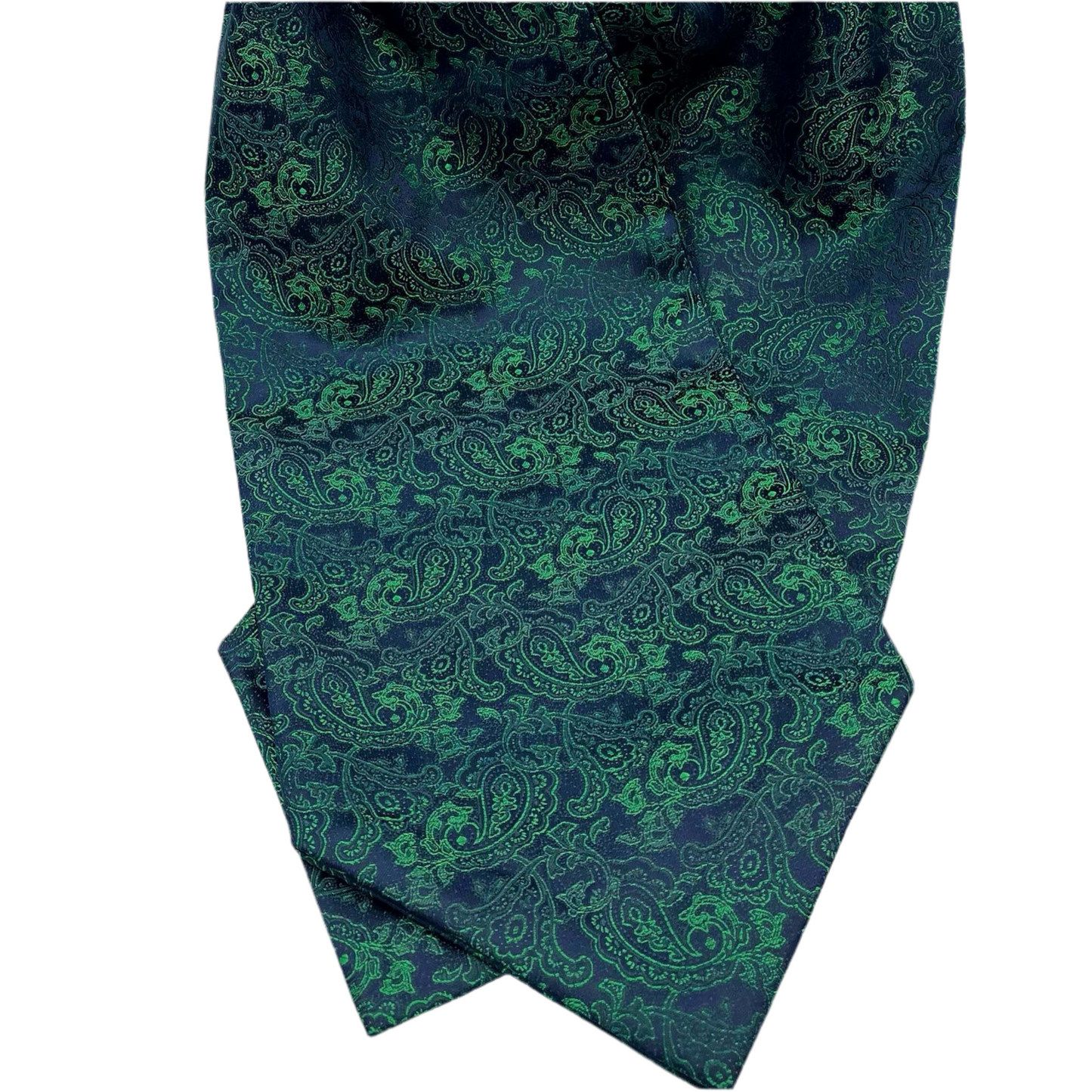 Mens Fashion Emerald Green Paisley Cravat, Ascot Tie - Steampunkgearsa
