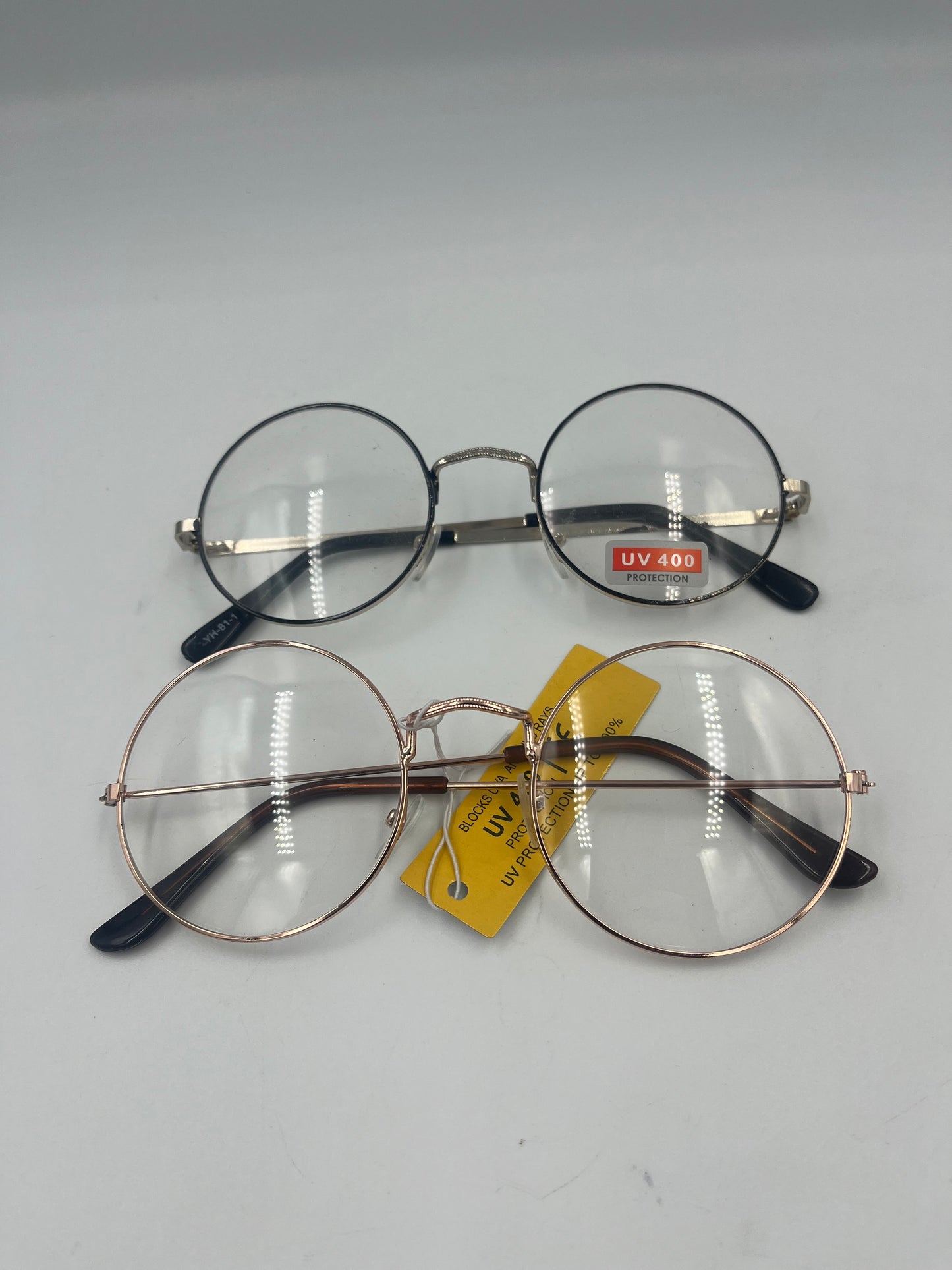 Clear Vintage Glasses With Round Lenses - Steampunkgearsa