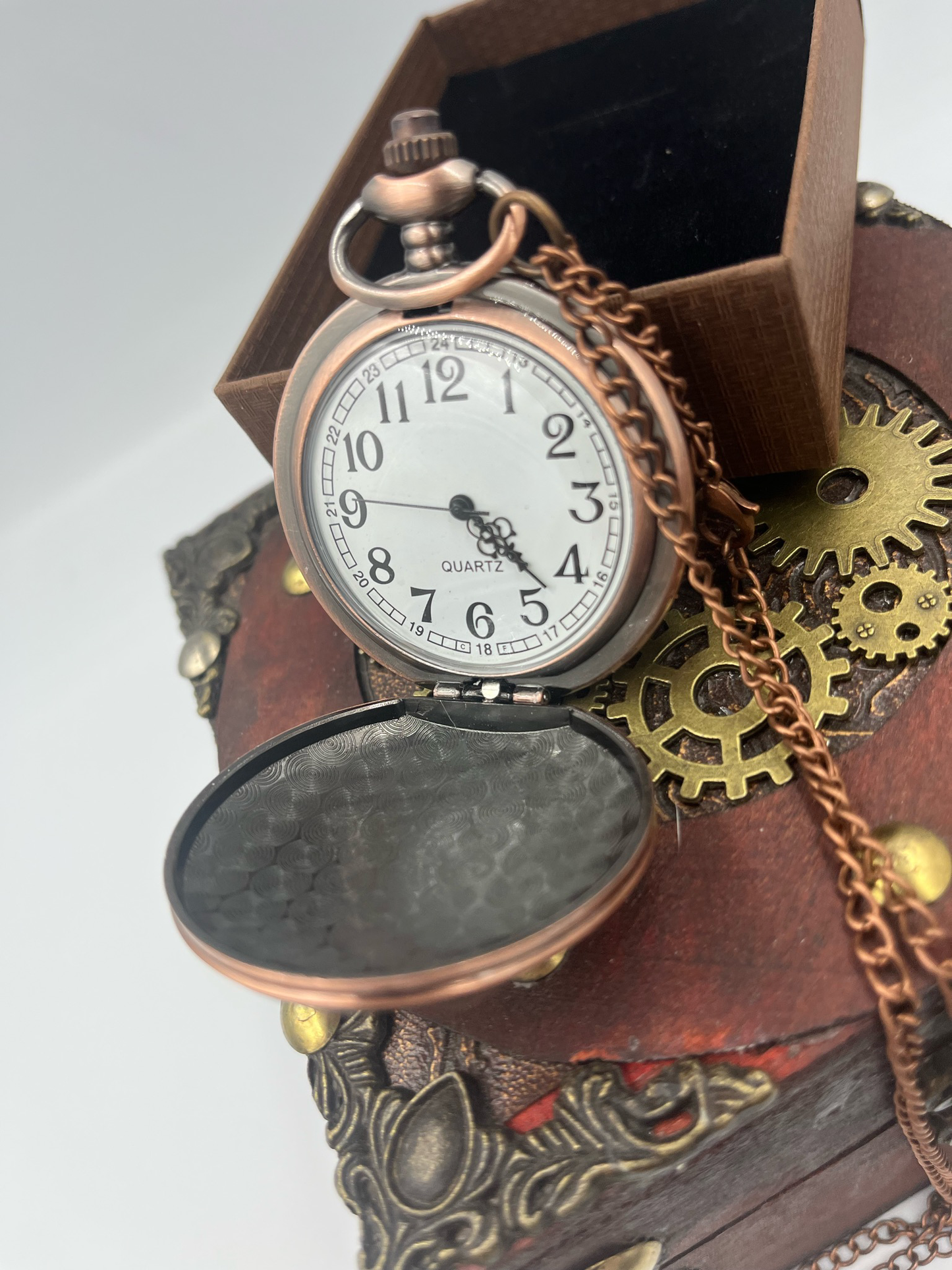 Copper Vintage Style Pocket Watch - Steampunkgearsa