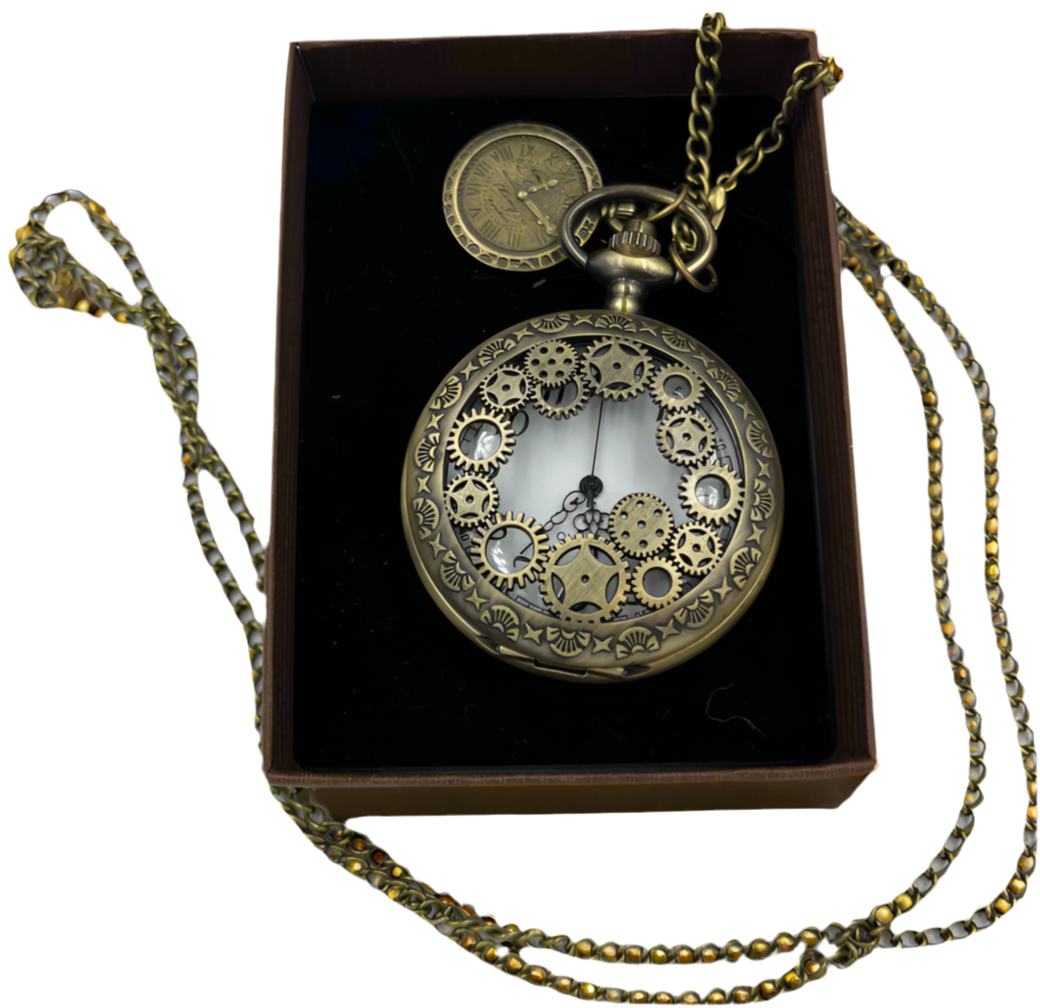 Bronze Gear Pocketwatch with Pendant