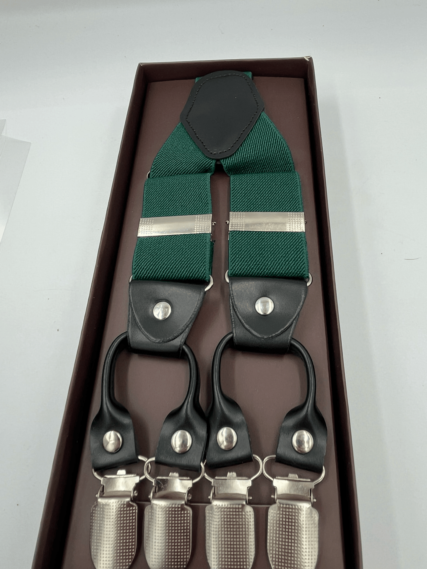Bottle Green Heavy Duty suspenders For Men, Premium Classical Style - Steampunkgearsa