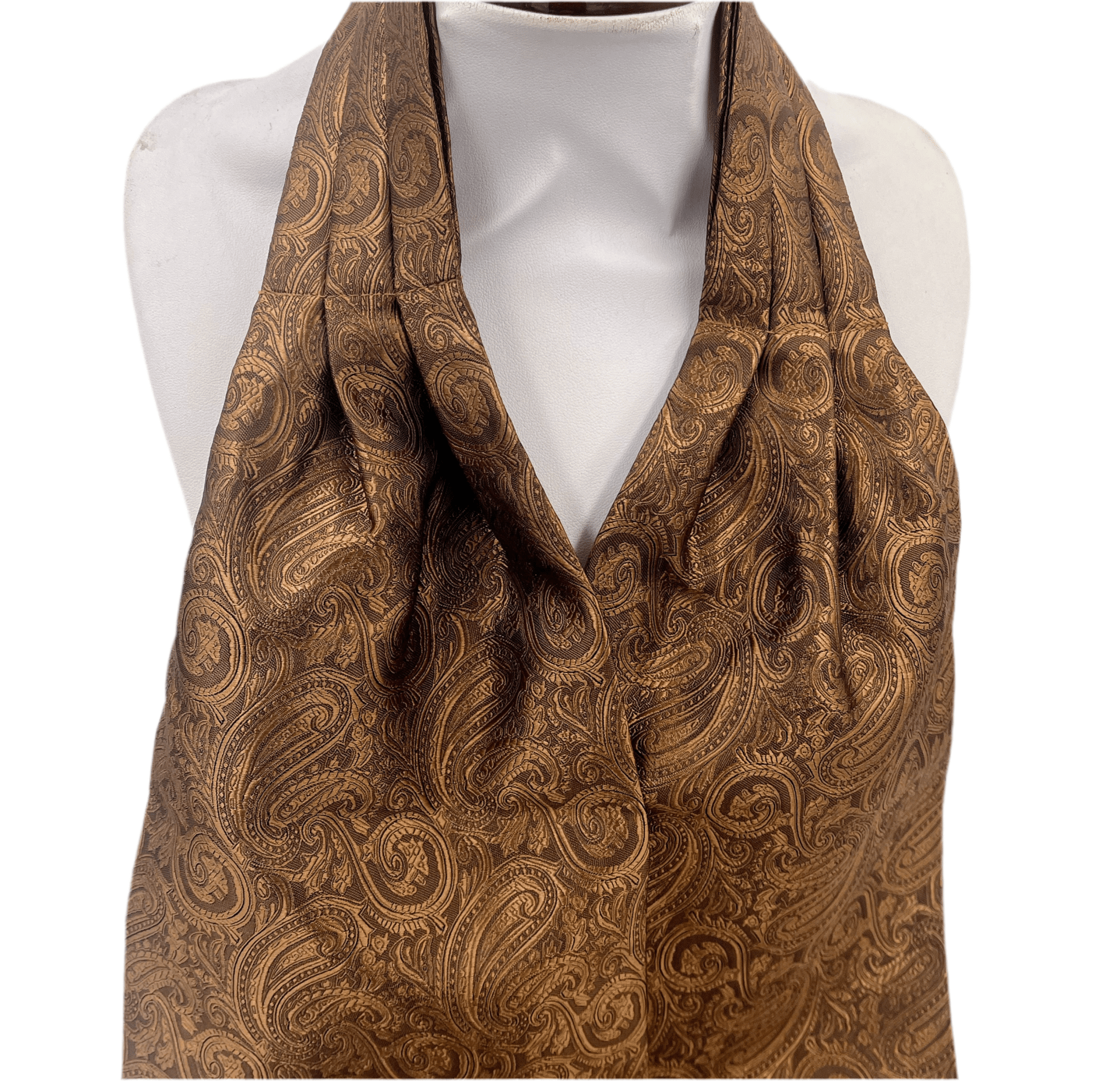 Brown Paisley Cravat Premium Ascot Tie - Steampunkgearsa