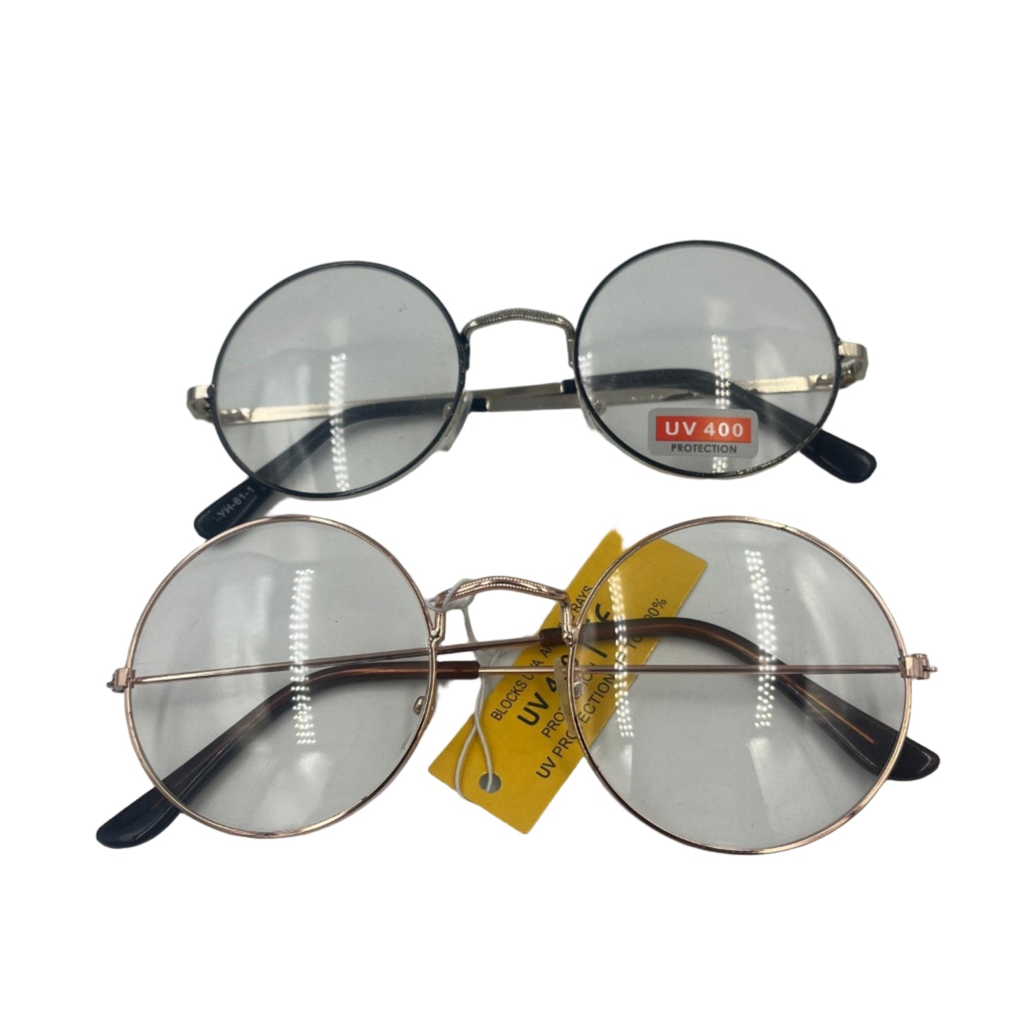 Clear Vintage Glasses With Round Lenses - Steampunkgearsa