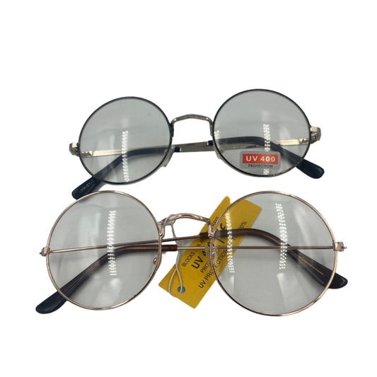 Clear Vintage Glasses With Round Lenses - Steampunkgearsa