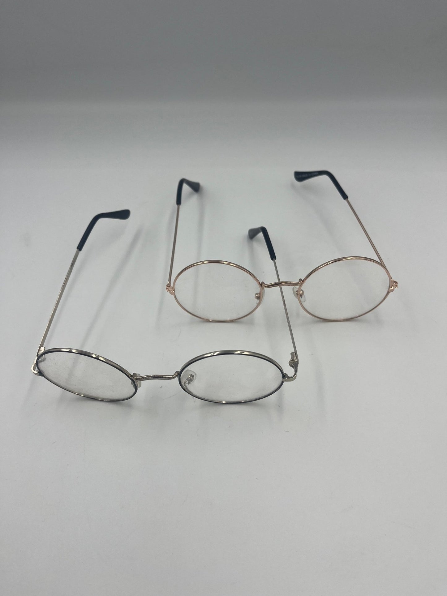 Clear Vintage Glasses With Round Lenses - Steampunkgearsa