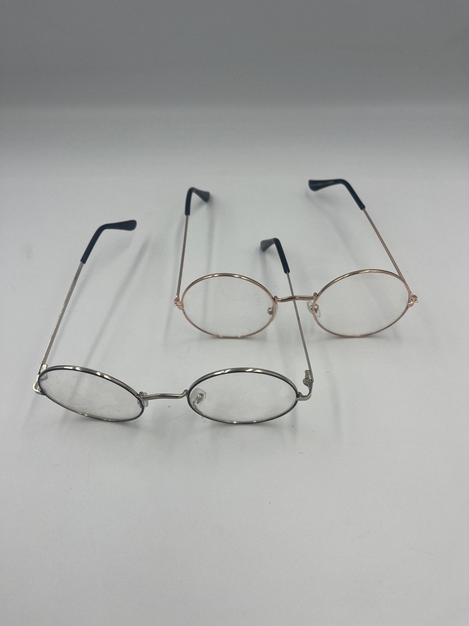 Clear Vintage Glasses With Round Lenses - Steampunkgearsa