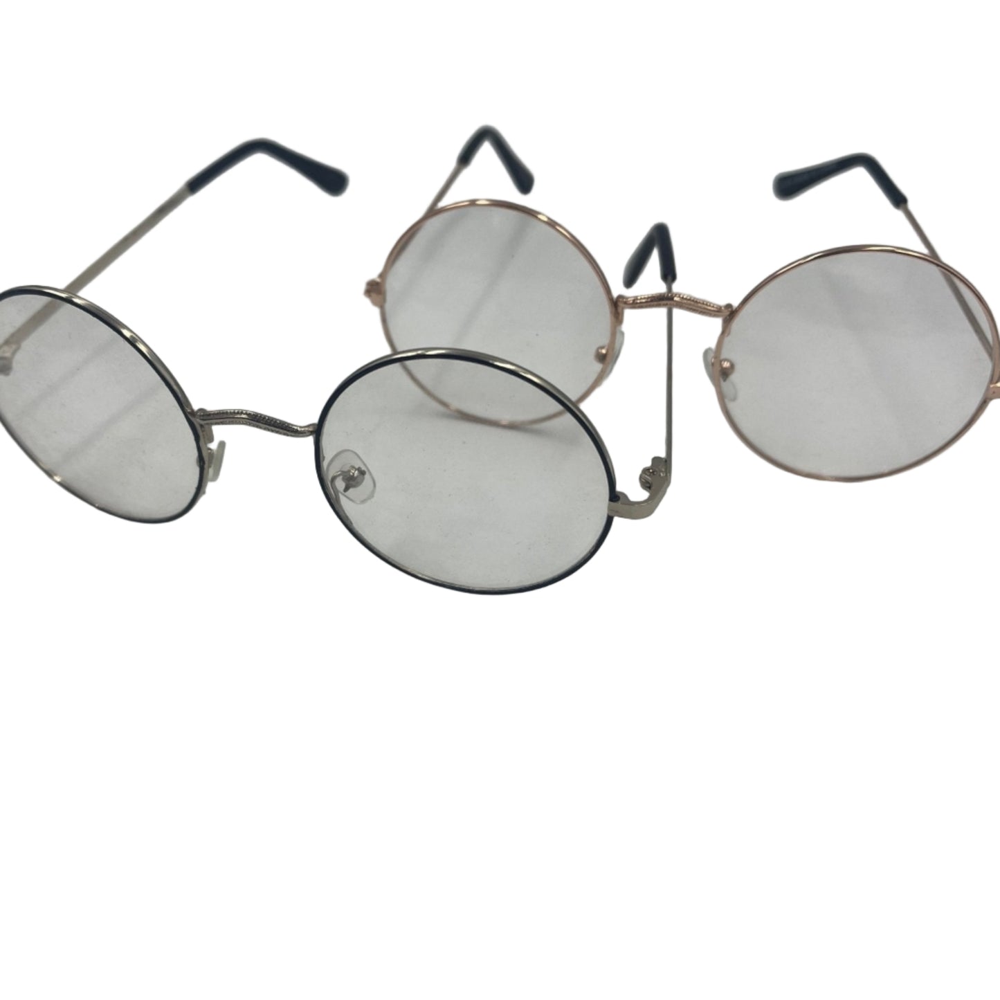 Clear Vintage Glasses With Round Lenses - Steampunkgearsa