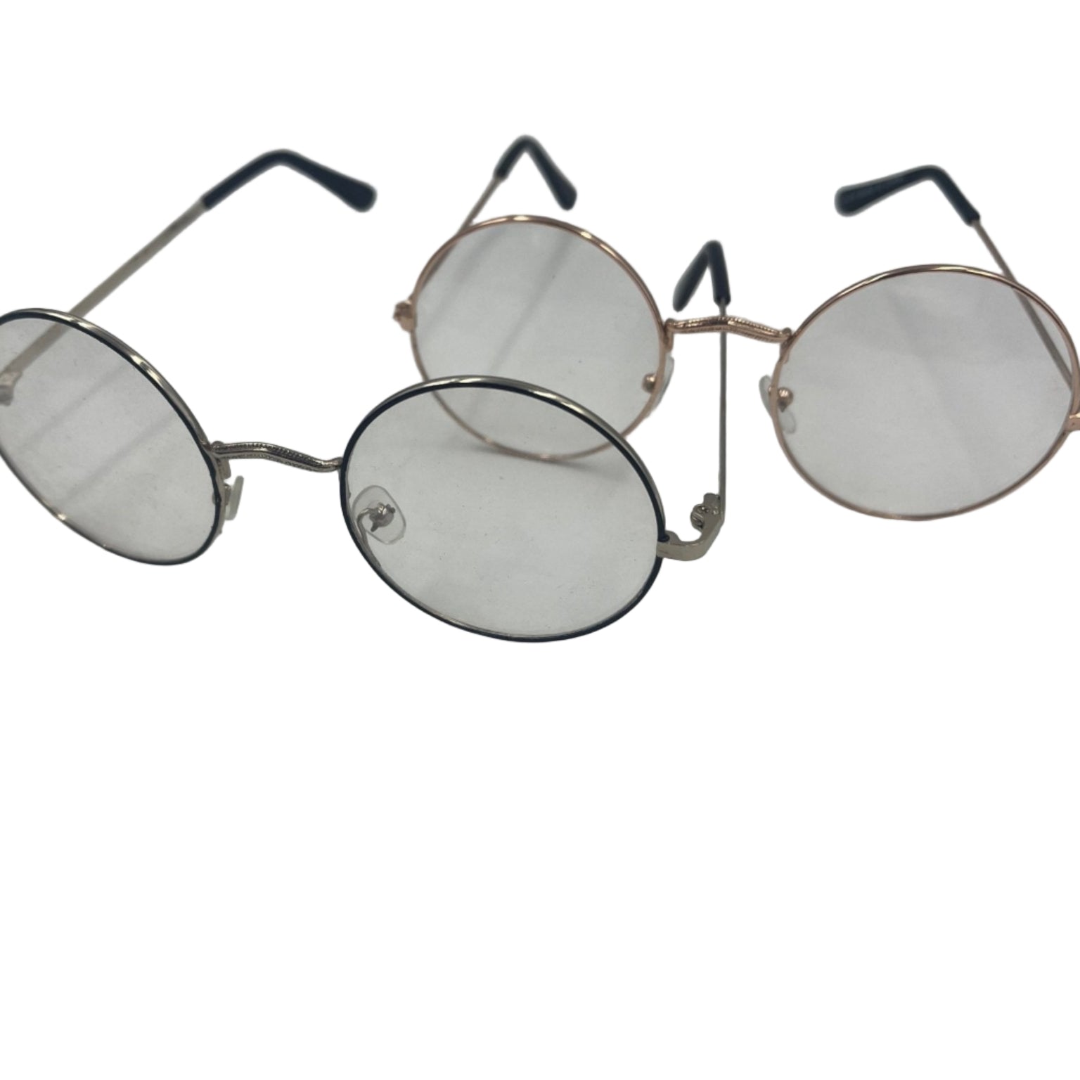 Clear Vintage Glasses With Round Lenses - Steampunkgearsa