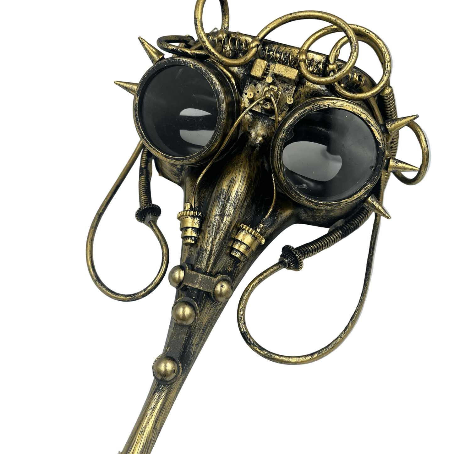 Gold Plague Doctor Cyberpunk Mask - Steampunkgearsa