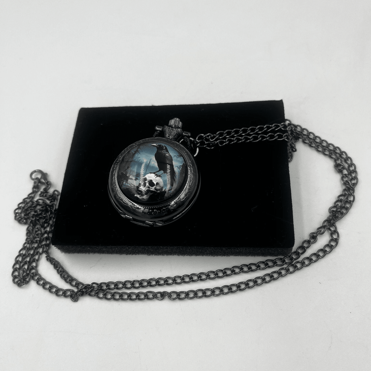 Black Goth pocketwatch for vampire cosplay -steampunkgearsa