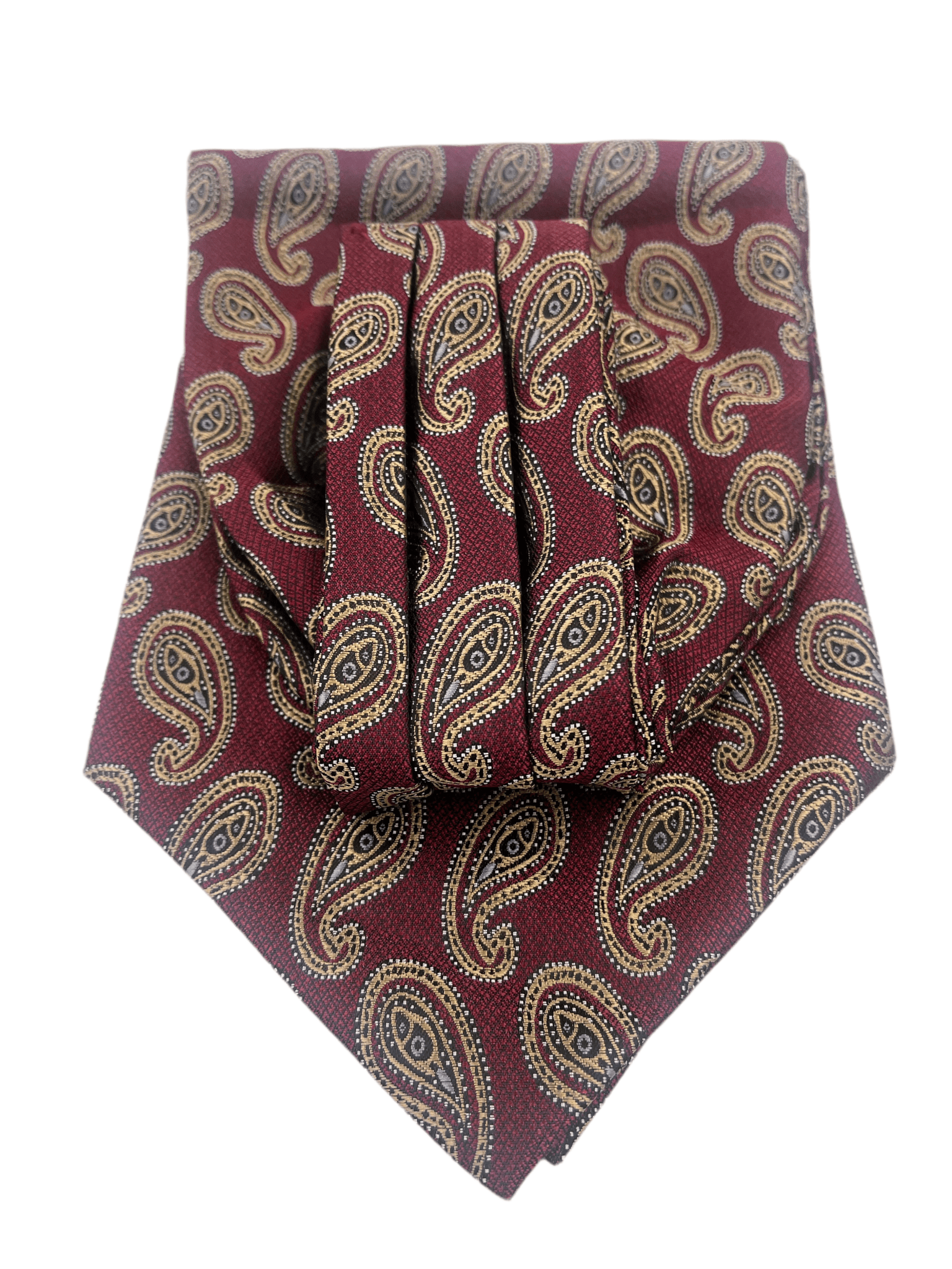Mens Maroon Paisley Vintage Cravat Ascot Tie - Steampunkgearsa