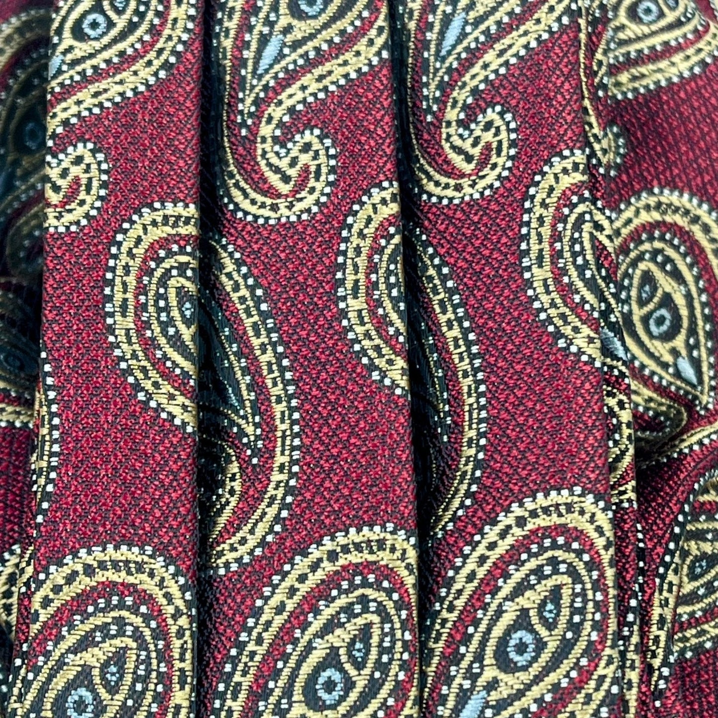 Mens Maroon Paisley Vintage Cravat Ascot Tie - Steampunkgearsa