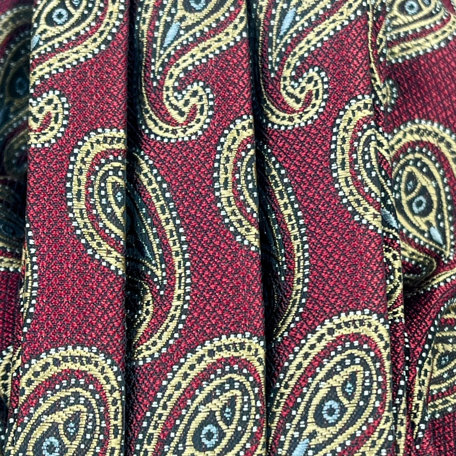 Mens Maroon Paisley Vintage Cravat Ascot Tie - Steampunkgearsa