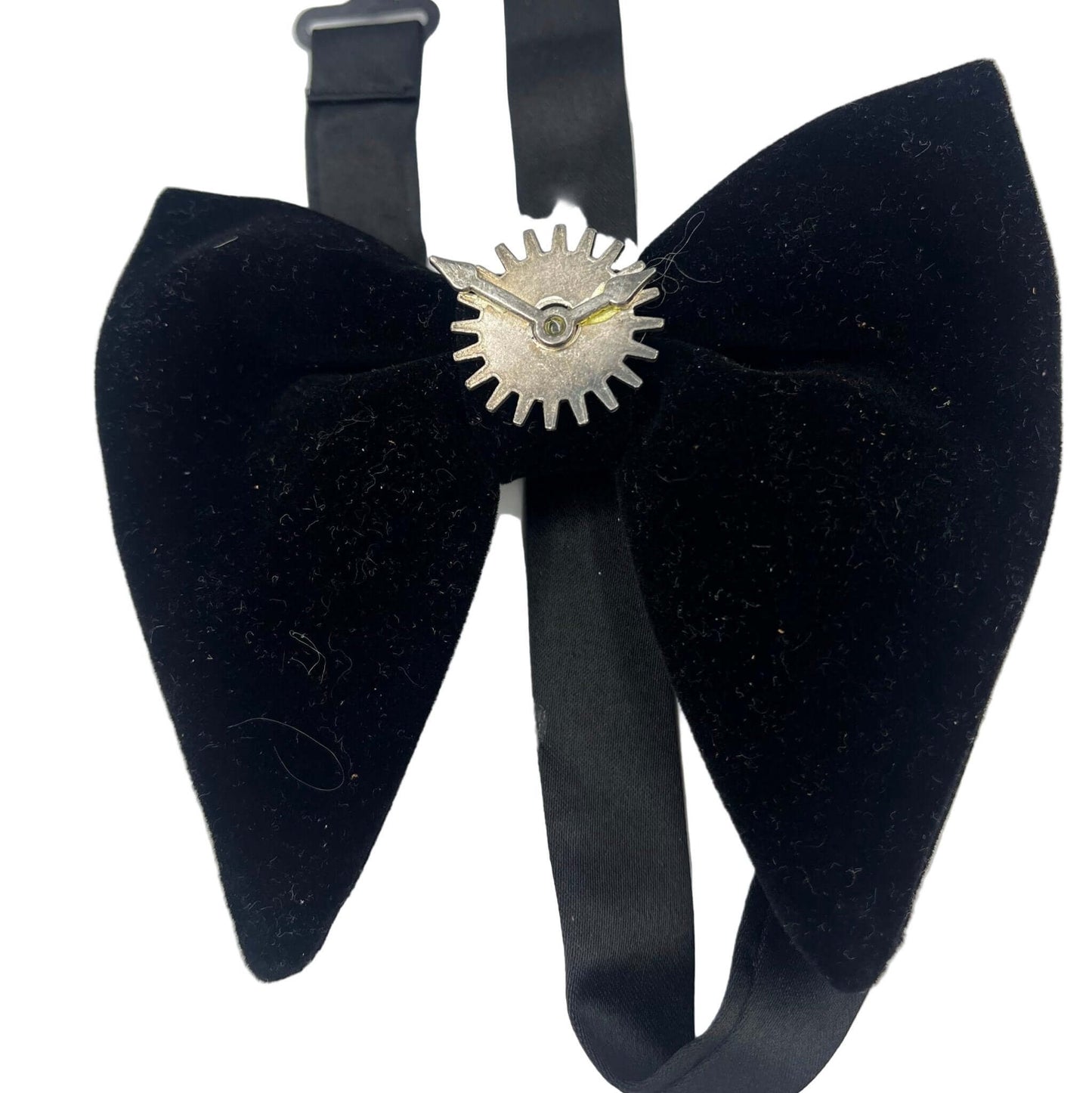 Luxurious Steampunk themed formal black velvet bowtie