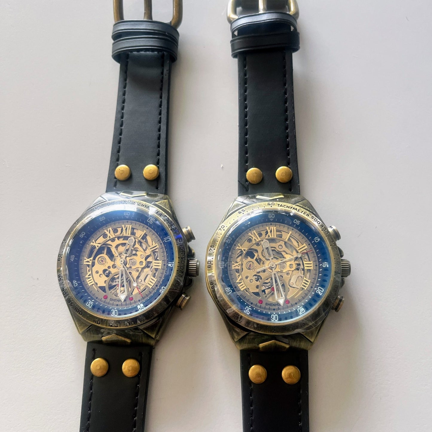 Premium Steampunk Mens wristwatch with mechanical movement