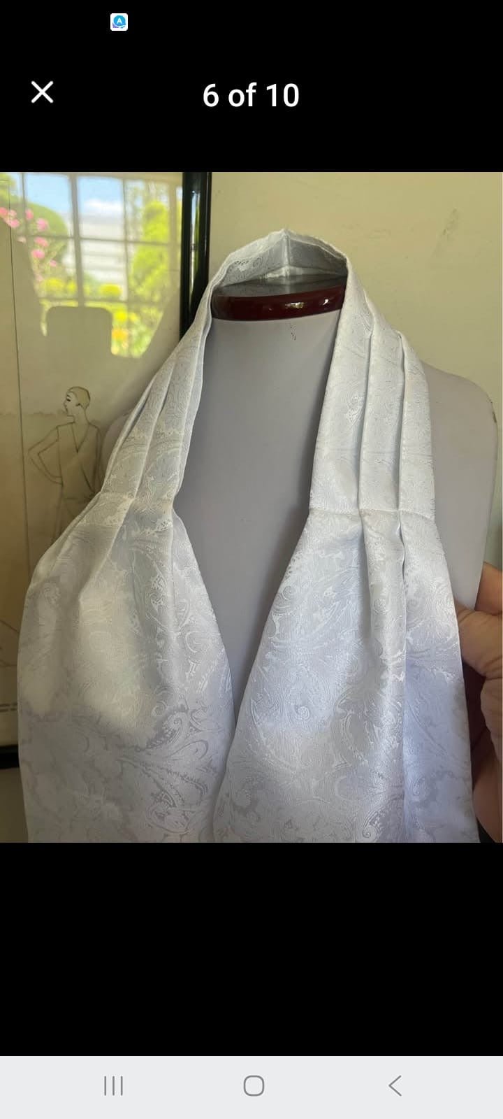 Premium white Paisley Cravat Ascot Tie