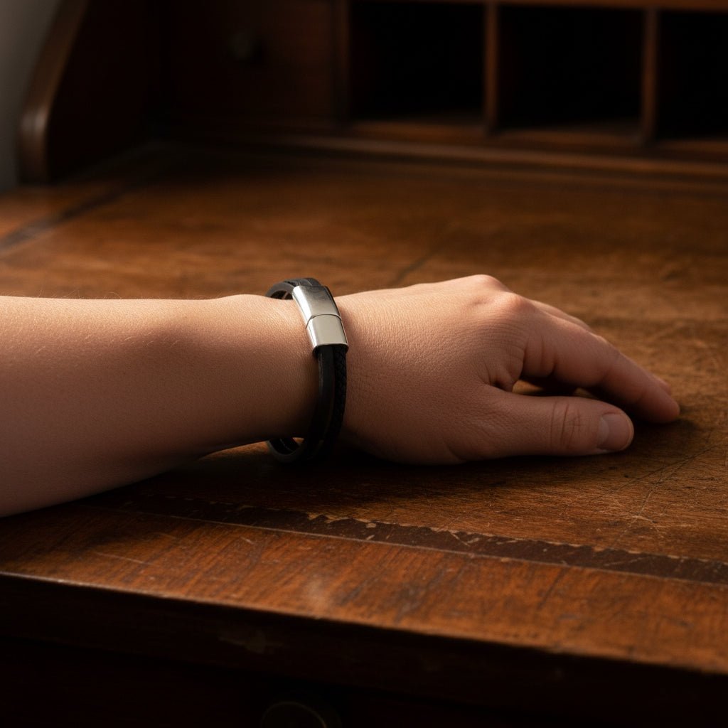Unisex Infinity sign Bracelet, genuine leather, 21cm wrist.