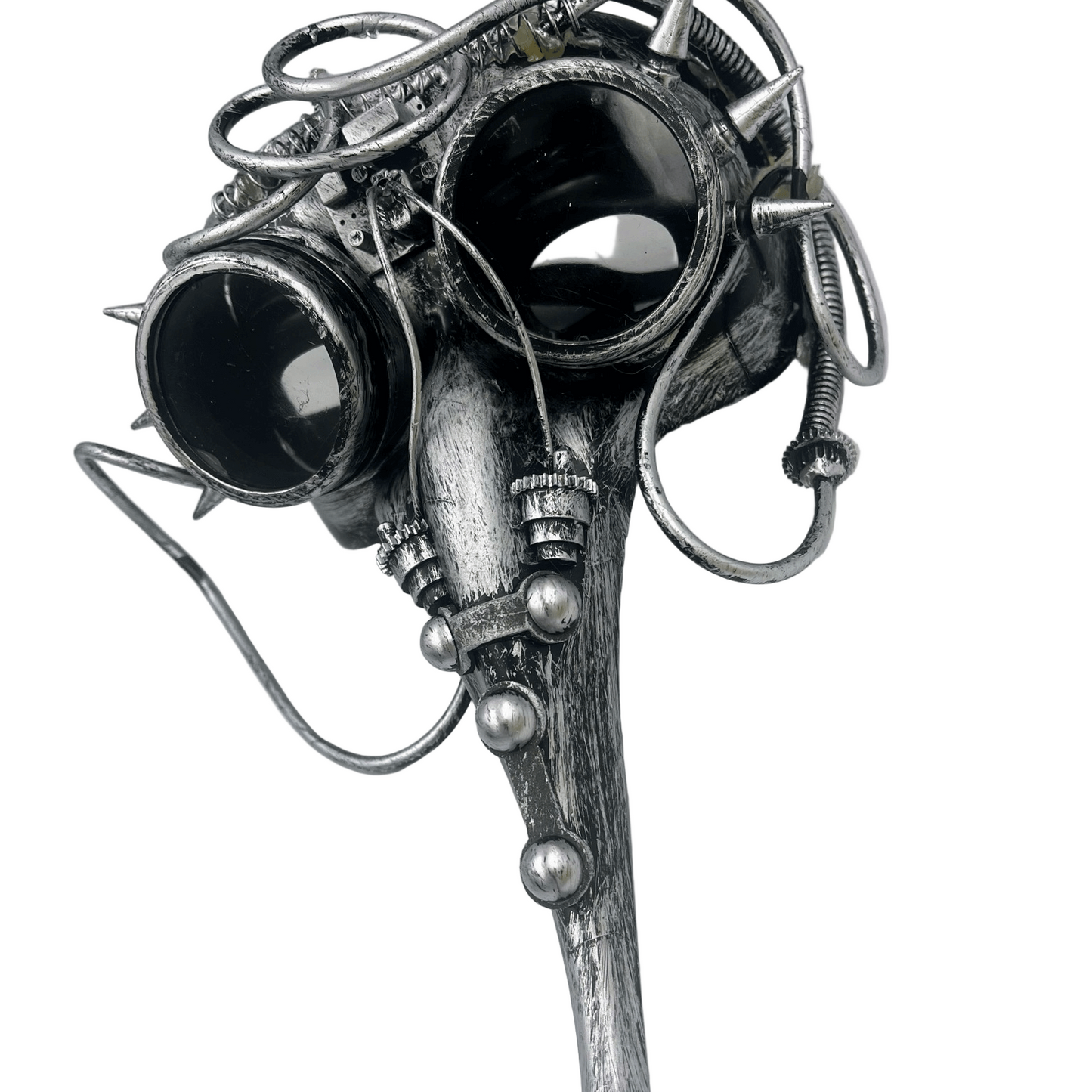 Silver Plague Doctor cyberpunk Mask And Goggles Steampunkgearsa