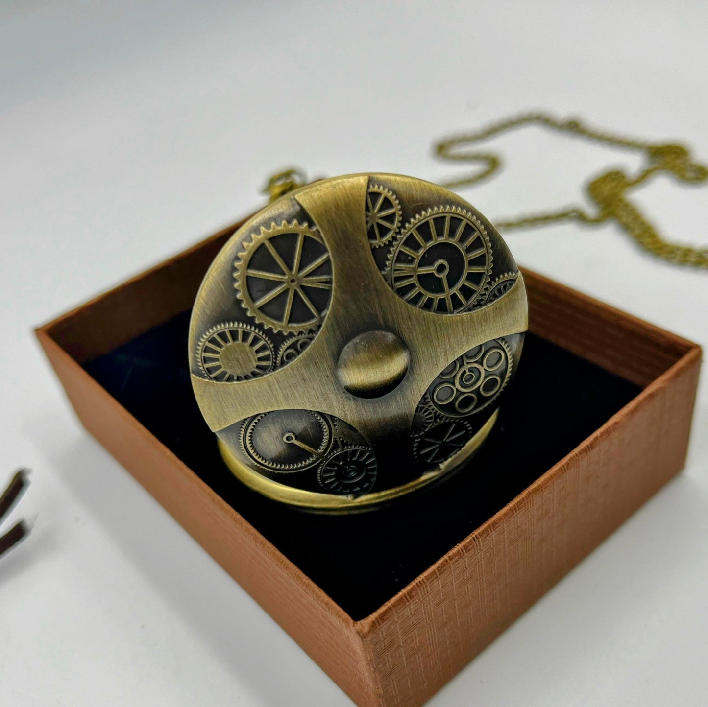 Steamounk Bronze gear pocket watch
