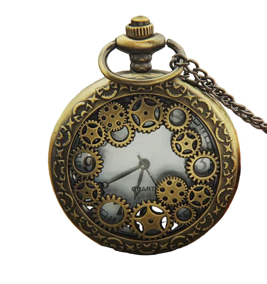 Steampunk bronze Gear Pocketwatch Quartz