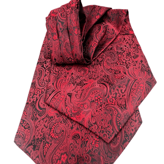 Steampunk Dark Red Paisley Cravats Ascot Ties - Steampunkgearsa