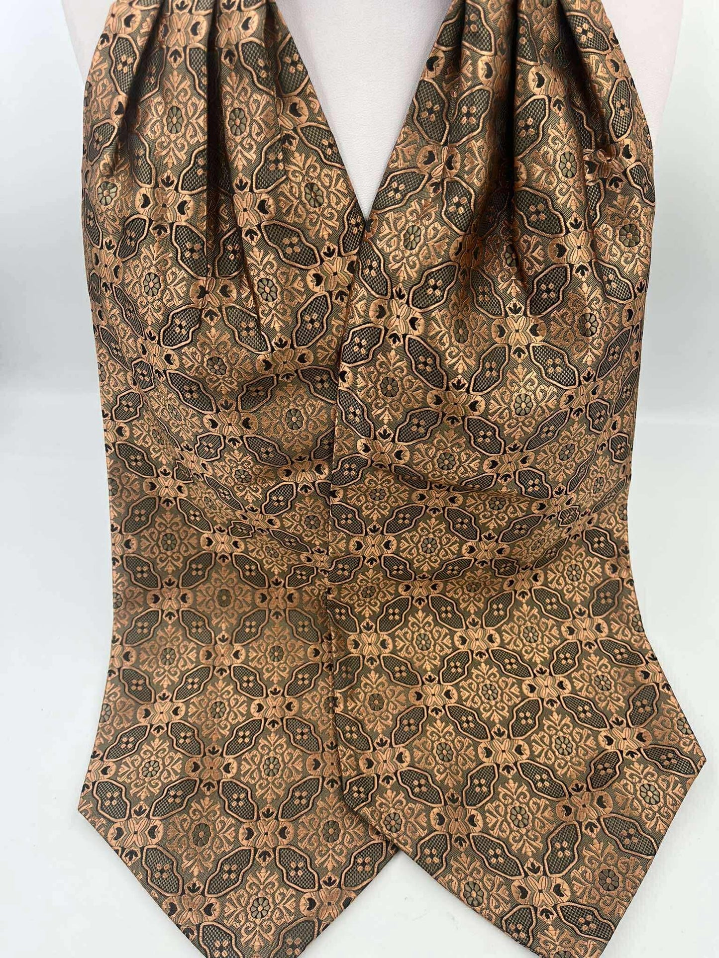 Steampunk premium brown patterned cravat Ascot tie