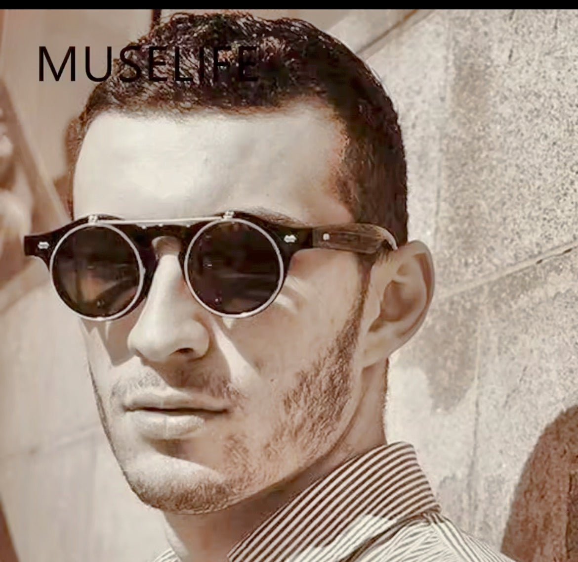 Steampunk skeleton sunglasses with brown lenses