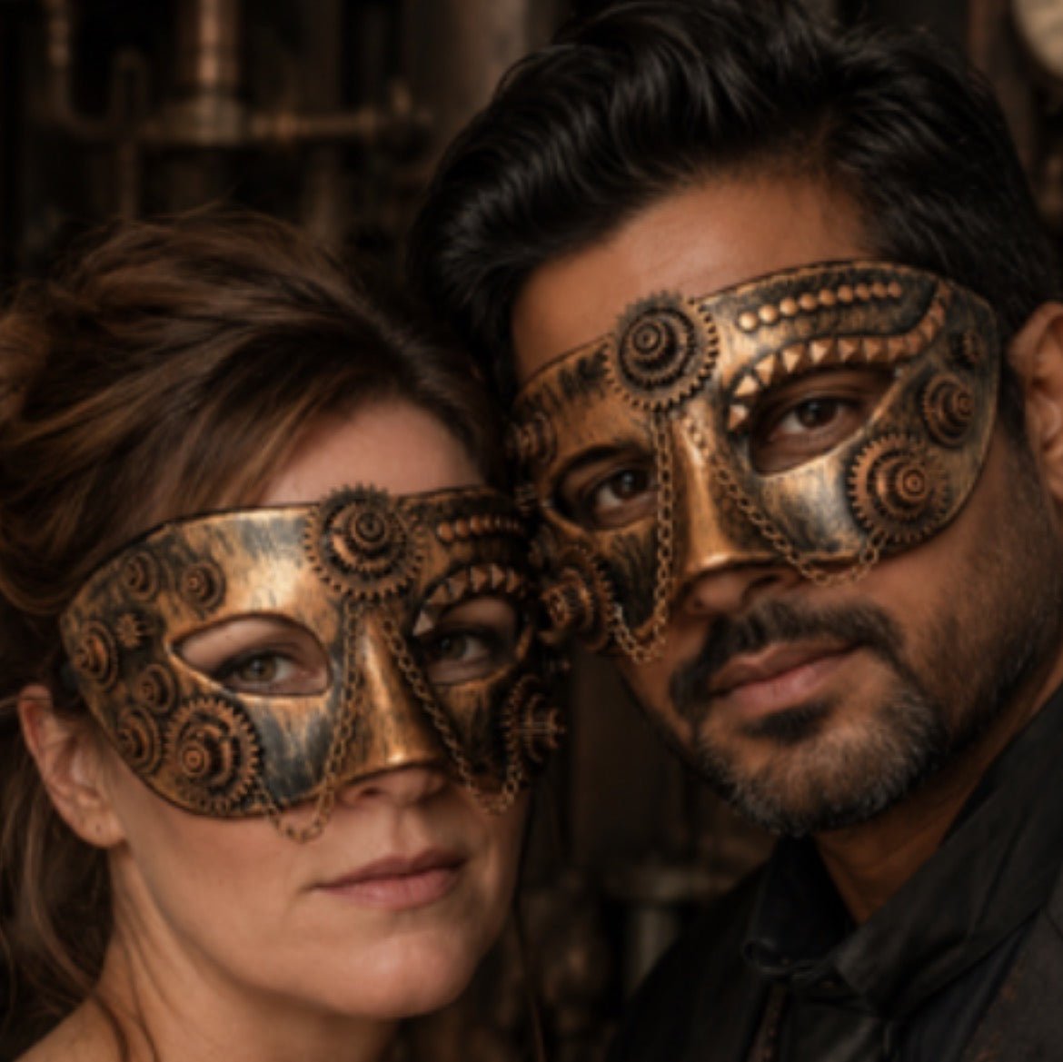 steampunk copper coloured masquerade mask-Steampunkgearsa