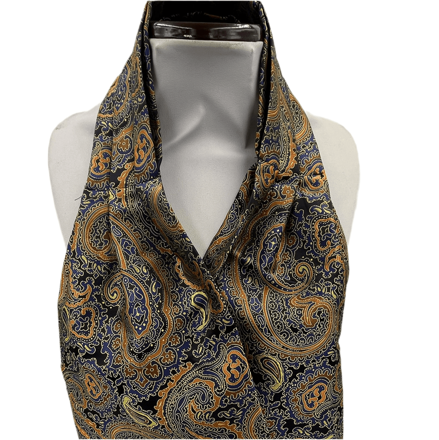 Steampunk Vintage Paisley Orange Blue Cravat