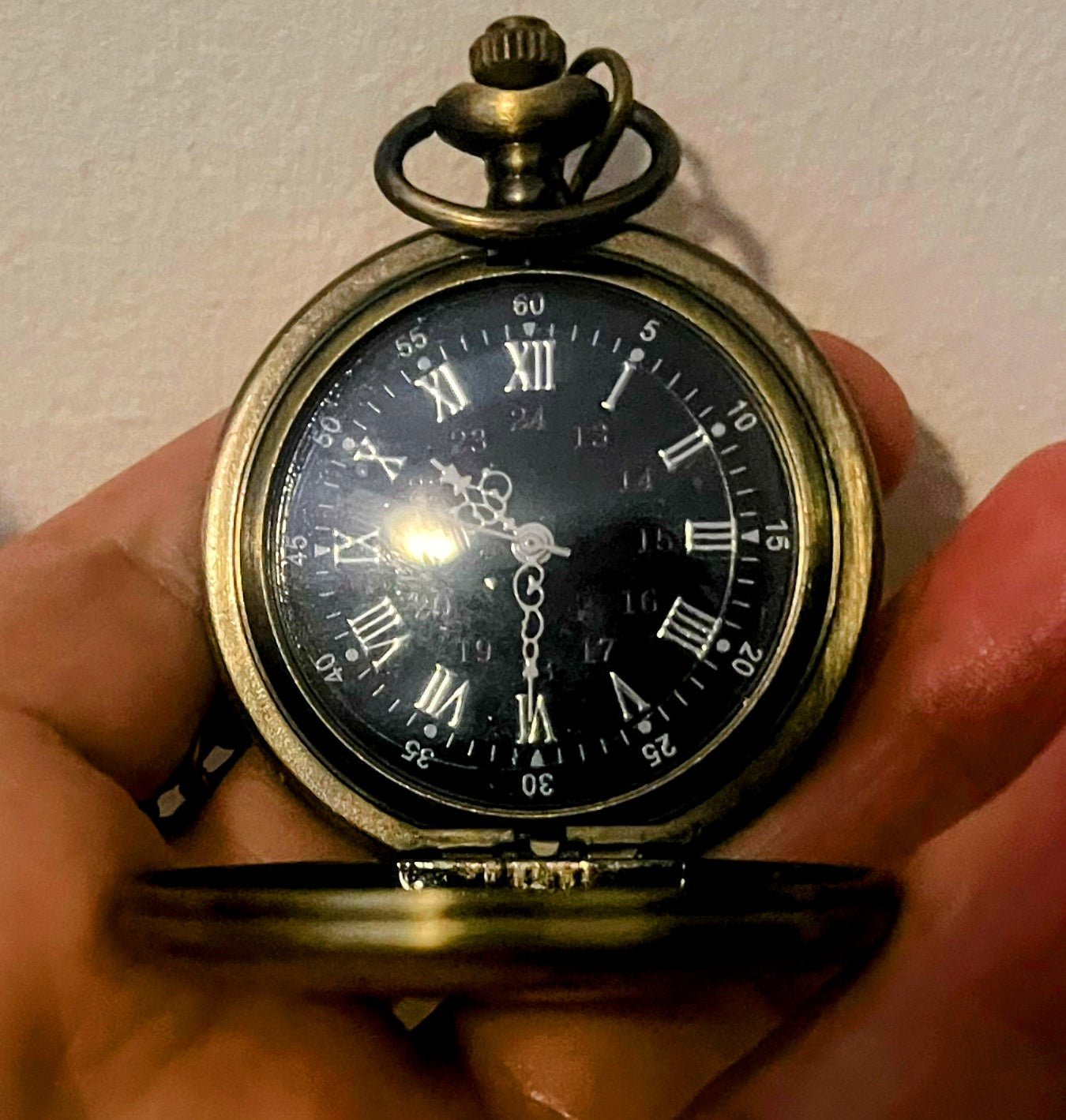 Steampunk Vintage Style Pocket Watch, Bronze Quartz