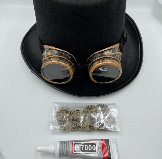 Steampunk Tophat, Goggles, Gears DIY Combo - Steampunkgearsa