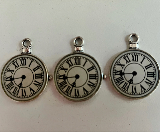 3 Vintage Watch Charms, 28mm - Steampunkgearsa