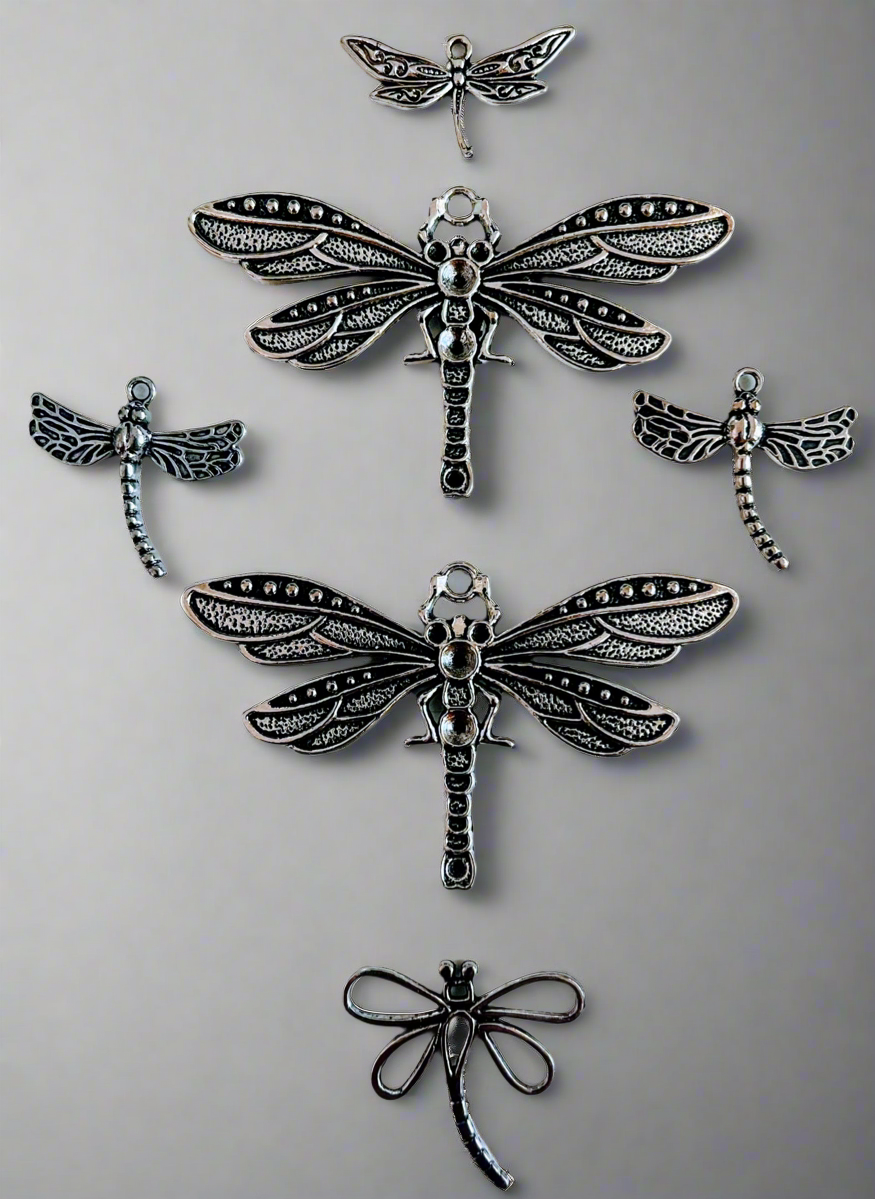 Dragonfly Pendant Craft & Jewellery Set 5pcs - Steampunkgearsa