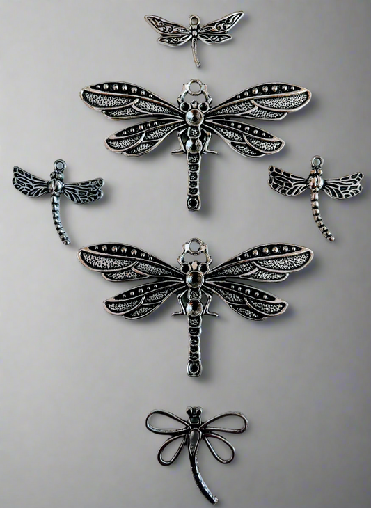 Dragonfly Pendant Craft & Jewellery Set 5pcs - Steampunkgearsa