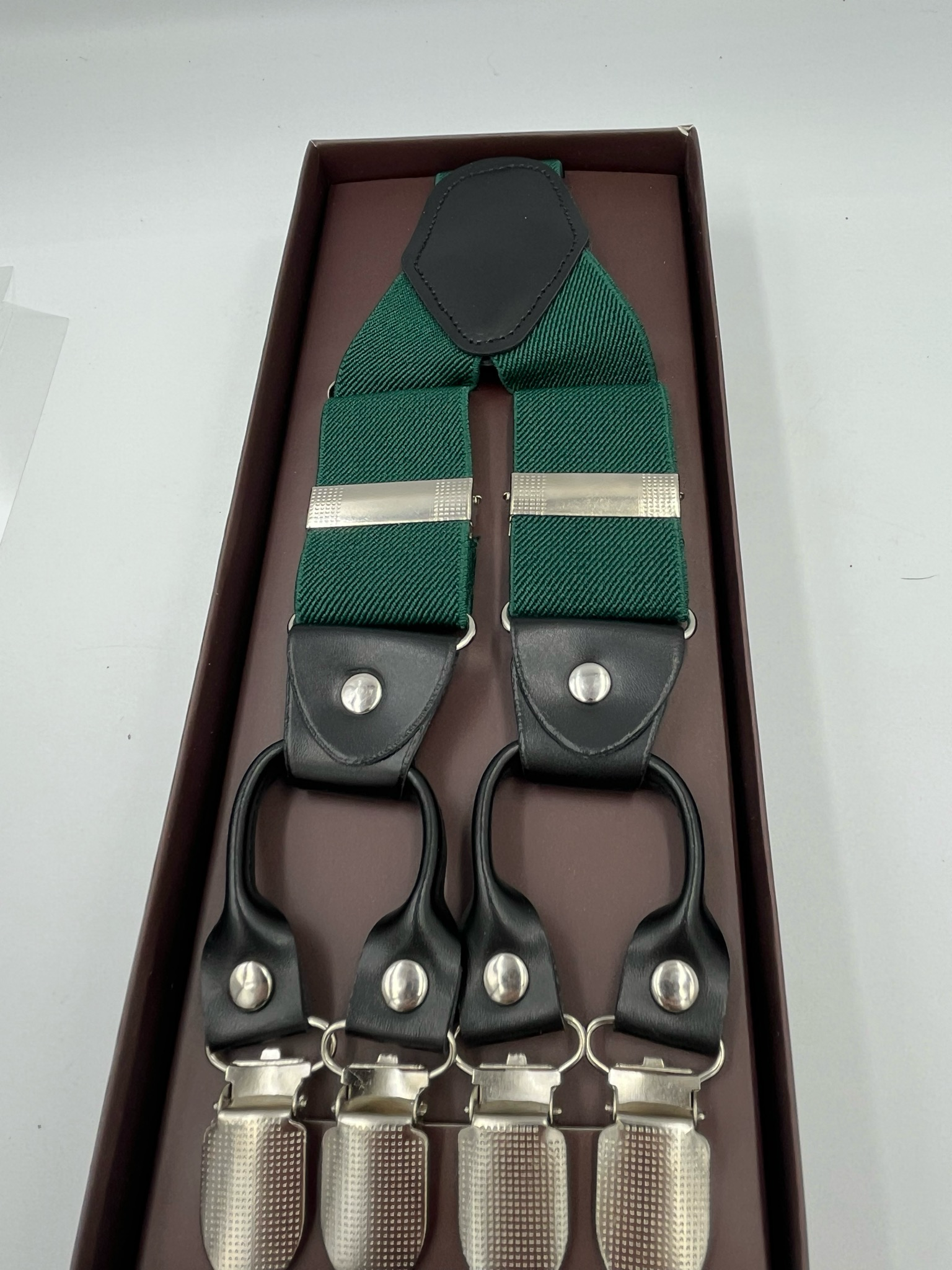 Bottle Green Heavy Duty suspenders For Men, Premium Classical Style - Steampunkgearsa
