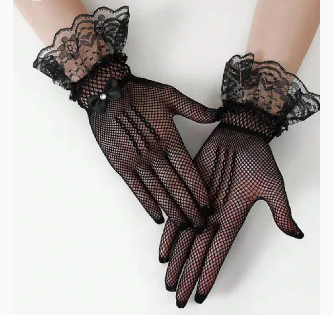 Ladies Victorian Black Gloves