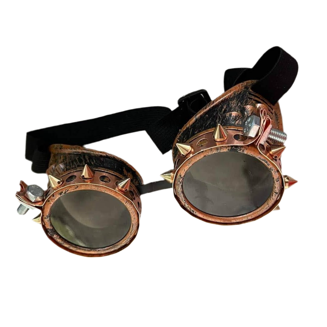 Steampunk goggles with copper And Metal Spikes