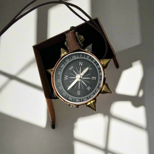 Steampunk Cyberpunk Dystopian style compass