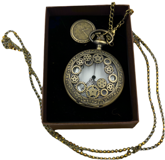 Bronze Gear Pocketwatch with Pendant