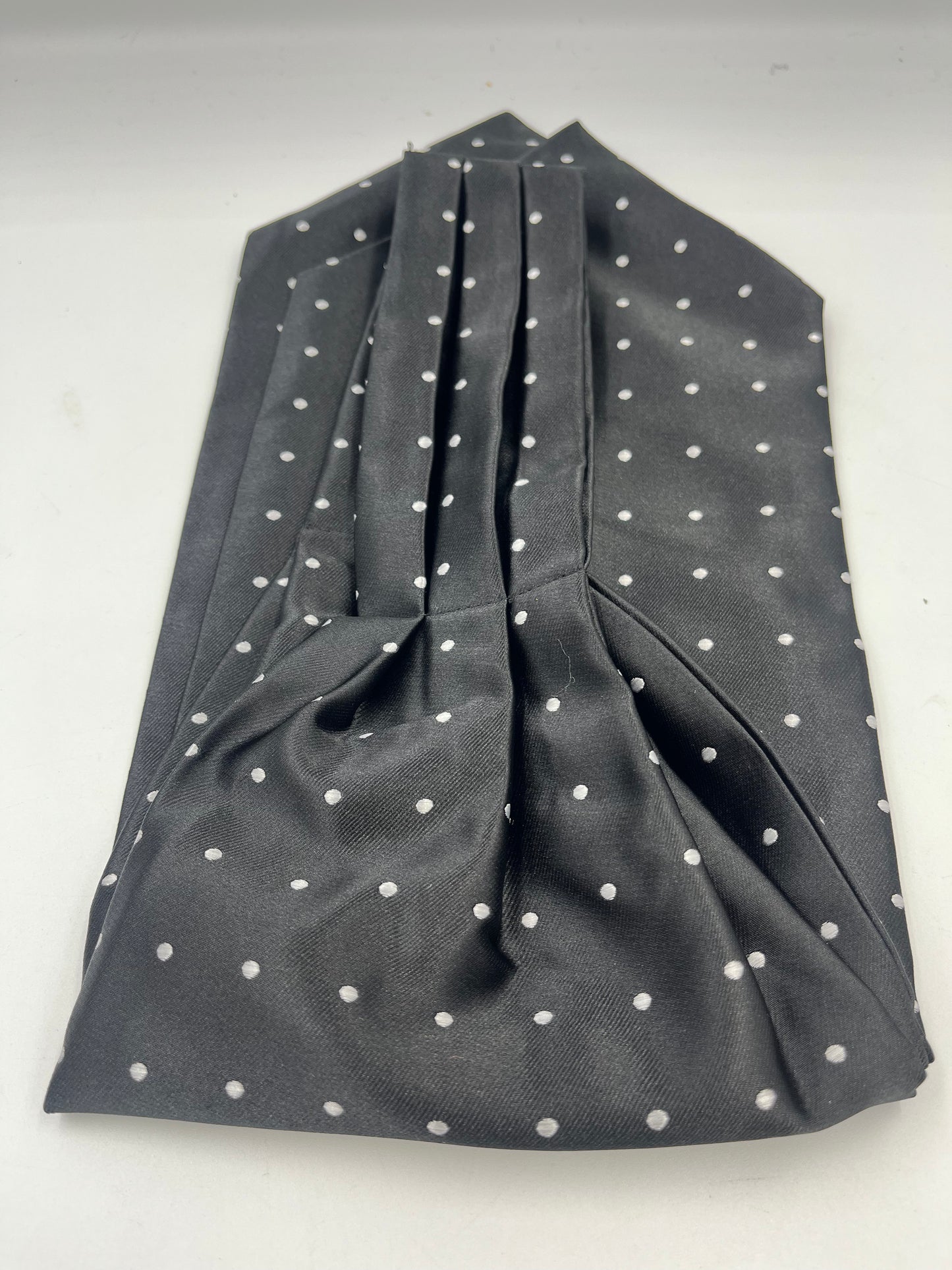Steampunk black& white pin dots cravat Ascot tie