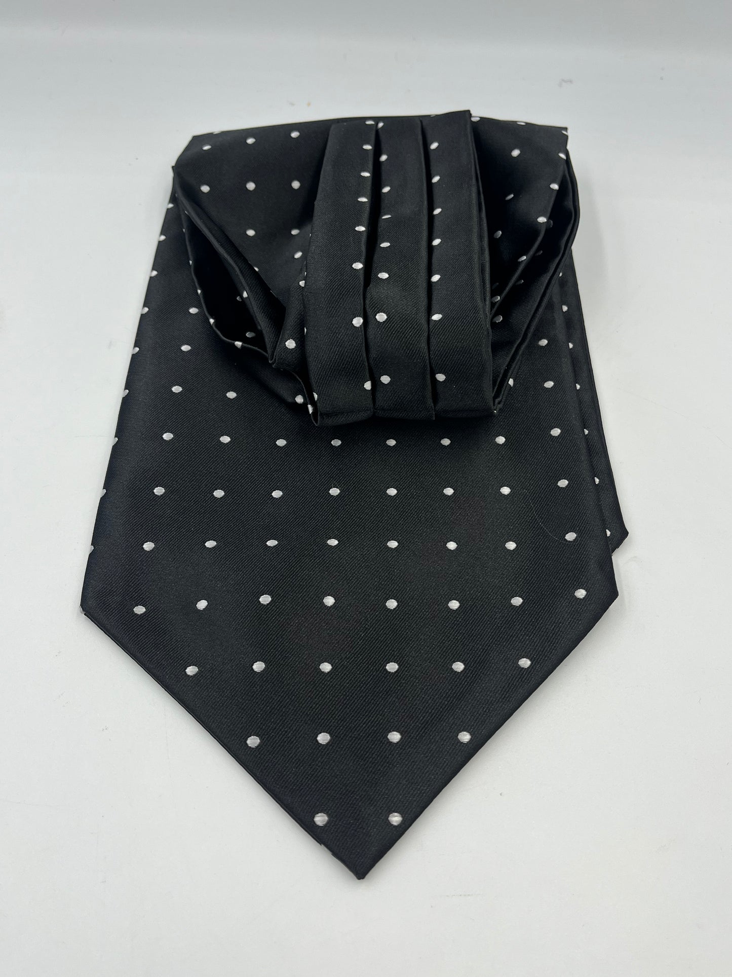 Steampunk black& white pin dots cravat Ascot tie