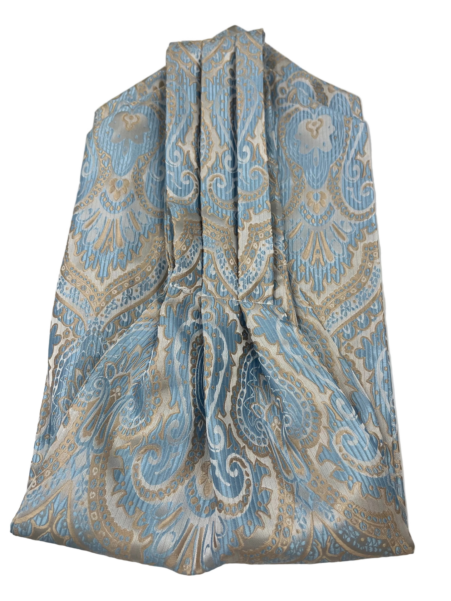 Steampunk Mens Blue and Gold Premium patterned cravat ascot tie