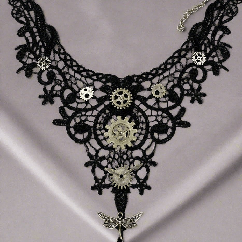 Black lace Victorian Cravat- Steampunkgear