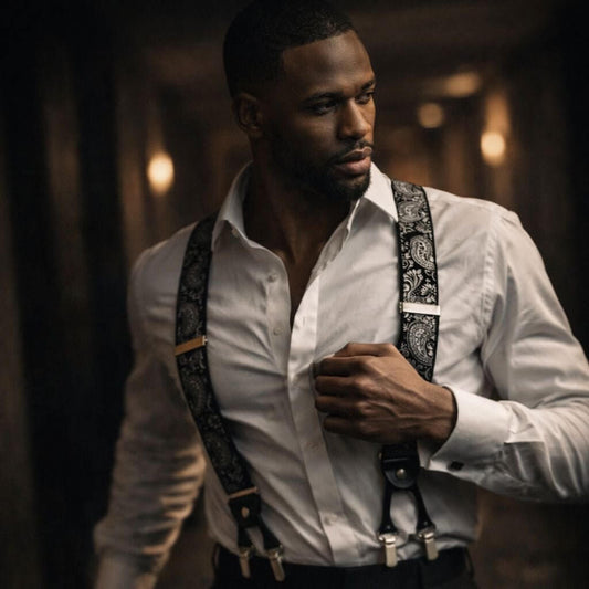 Mens Premium suspenders, heavy duty, 6 clips