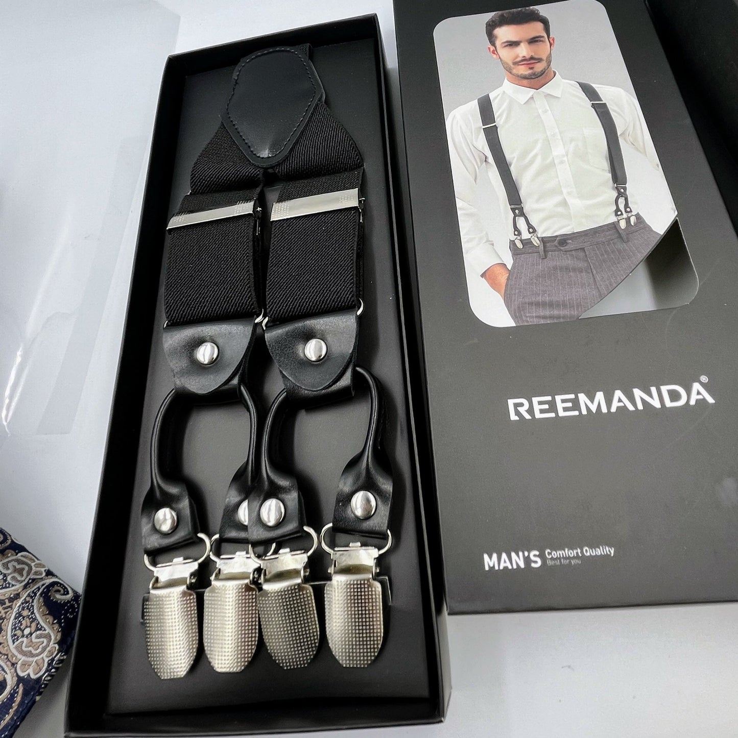 Steampunk mens classical black heavy duty suspenders for all occasions