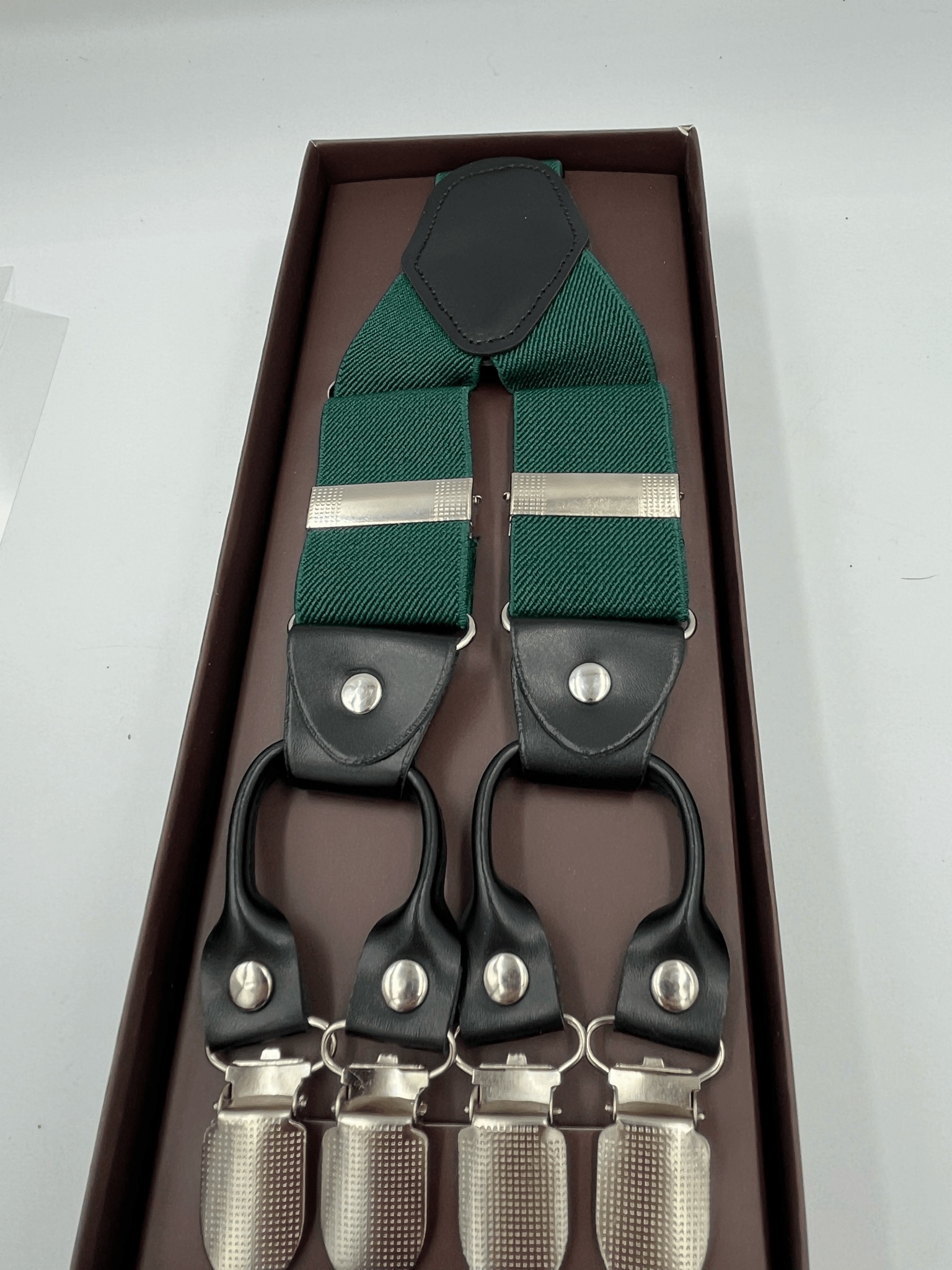 Bottle Green Heavy Duty suspenders For Men, Premium Classical Style - Steampunkgearsa
