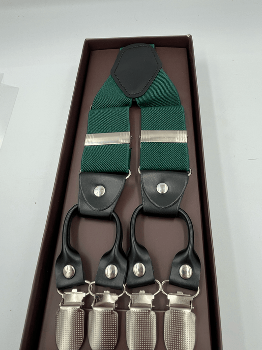 Bottle Green Heavy Duty suspenders For Men, Premium Classical Style - Steampunkgearsa