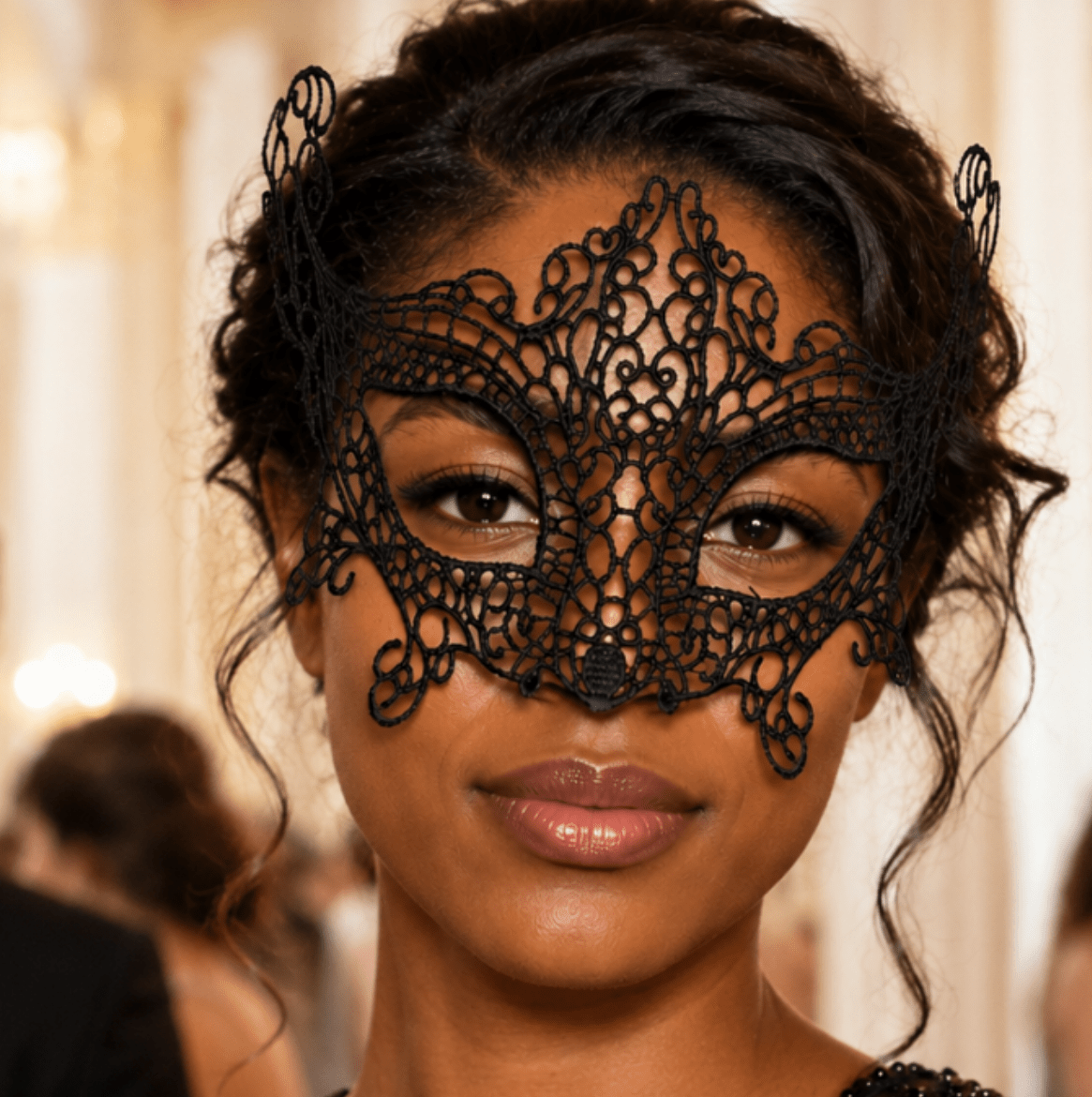 Elegant black lace Goth Steampunk ladies mask-steampunkgear