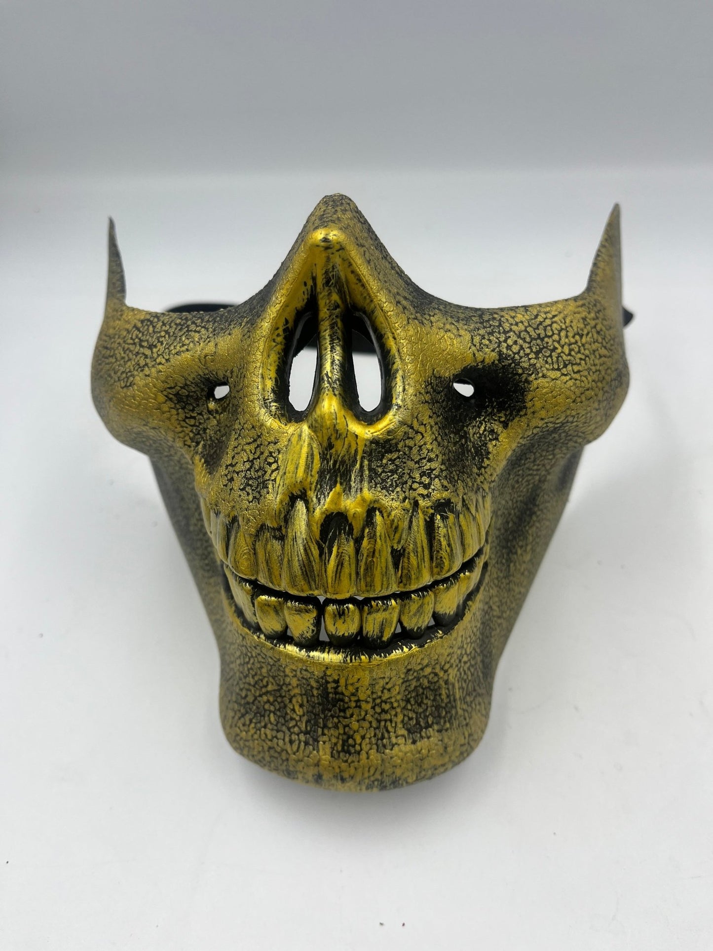 Black and gold textured half face mask -steampunkgearsa
