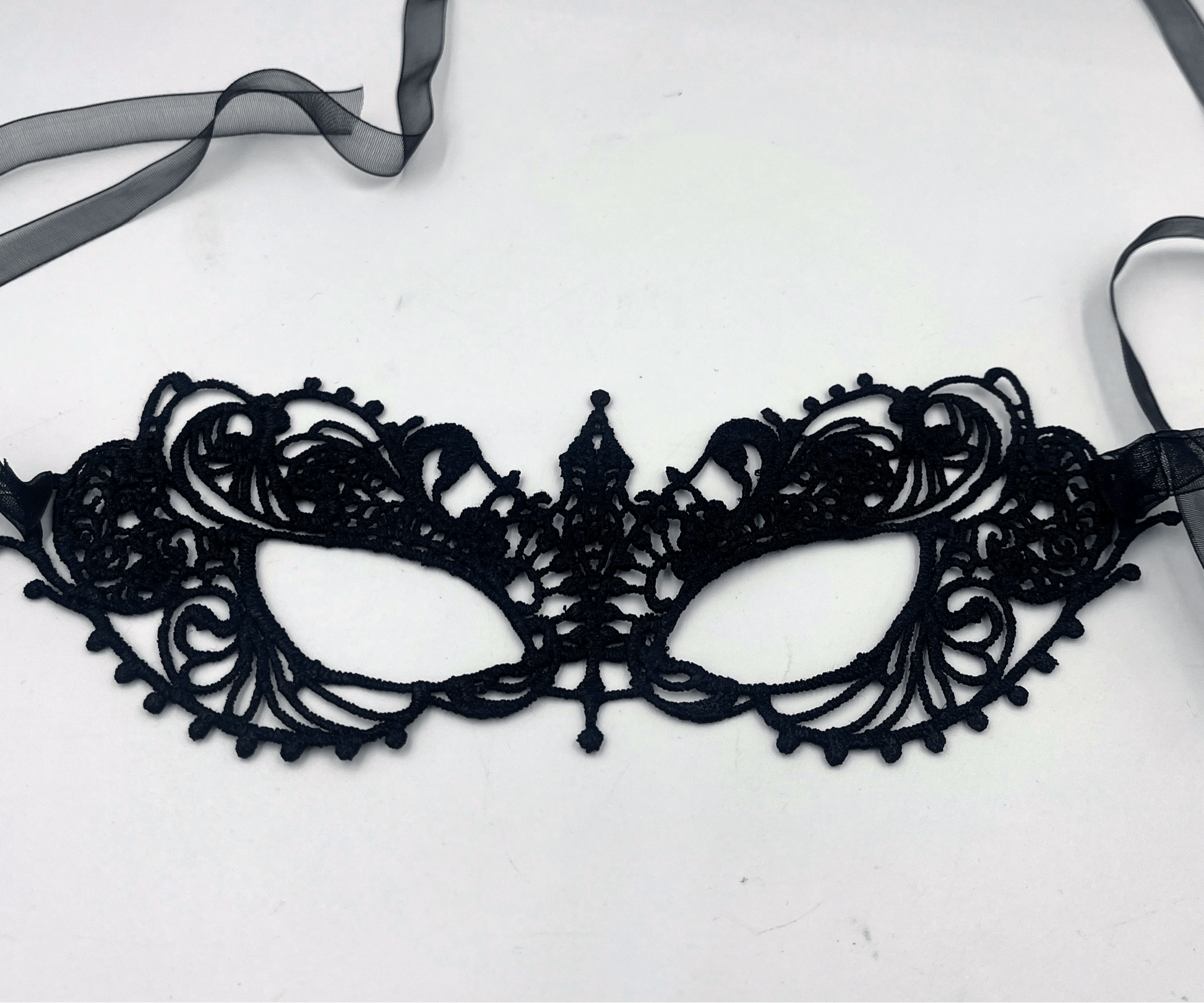 Ladies Black Lace Victorian Mask - Steampunkgearsa